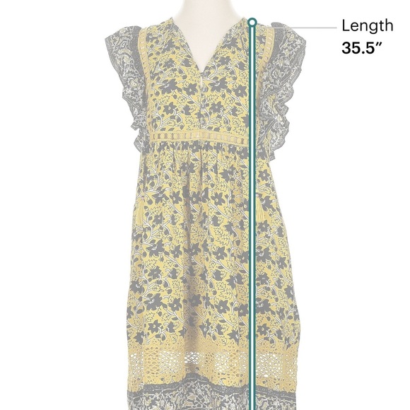 Sea New York Lana Silk Yellow and Black Floral Mini Dress Size 4 - Picture 4 of 6